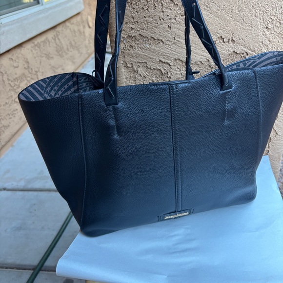 Tommy Bahama genuine leather gray leather tote like new - Picture 3 of 9